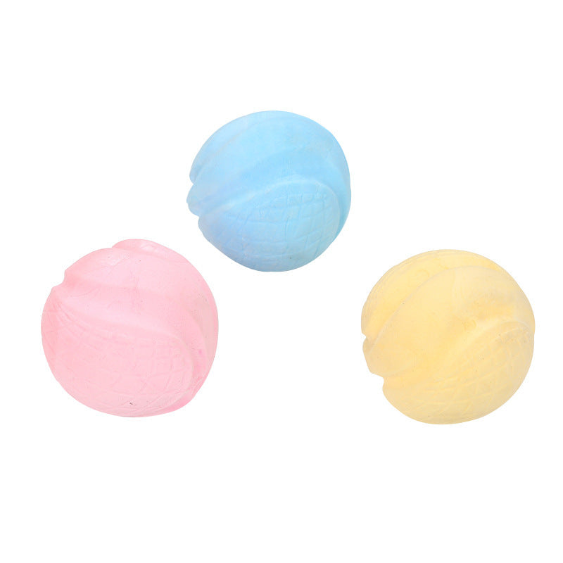 Durable TPR Foam Dog Toy Ball – 7.5cm Chew & Fetch Ball in Blue, Yellow, or Pink