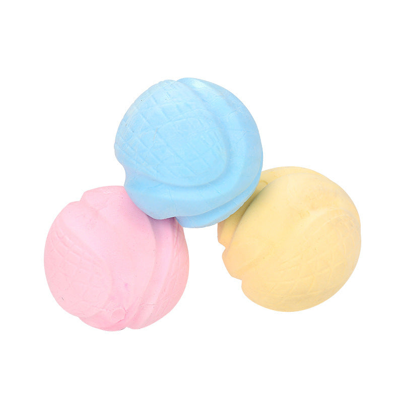 Durable TPR Foam Dog Toy Ball – 7.5cm Chew & Fetch Ball in Blue, Yellow, or Pink