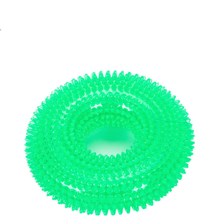 Durable Bite-Resistant Sounding Toy Ball for Pets – TPR Spike Ring Design