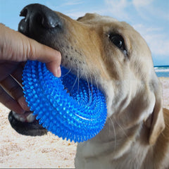 Durable Bite-Resistant Sounding Toy Ball for Pets – TPR Spike Ring Design