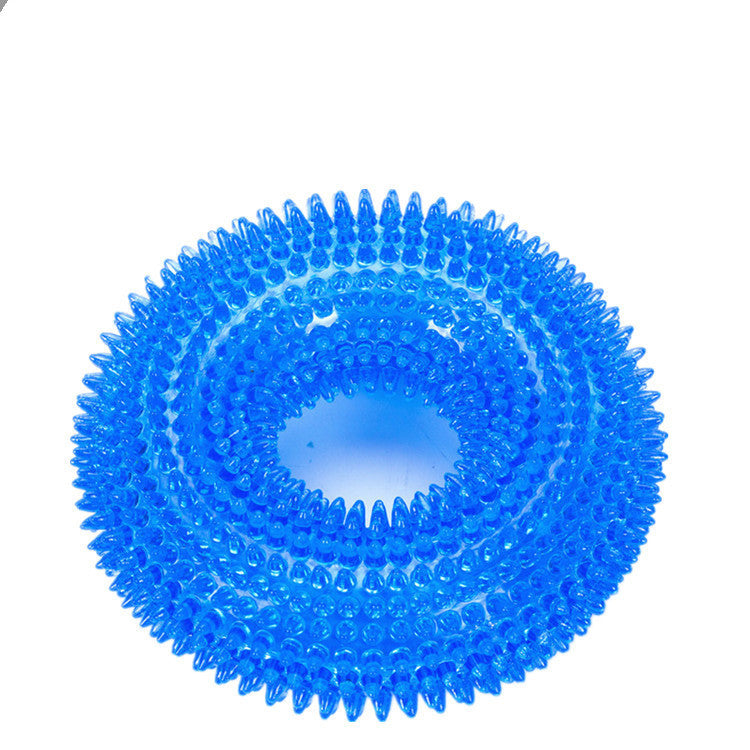 Durable Bite-Resistant Sounding Toy Ball for Pets – TPR Spike Ring Design