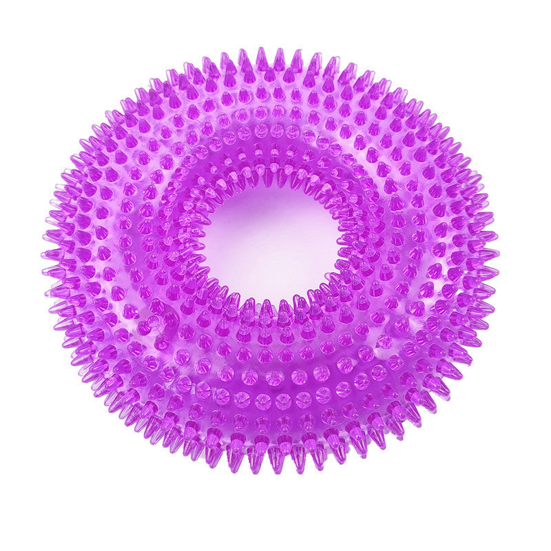 Durable Bite-Resistant Sounding Toy Ball for Pets – TPR Spike Ring Design